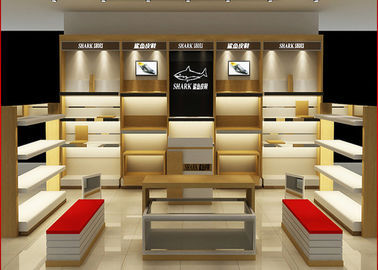 中国 ブティックのブランドの靴店のためのカスタマイズされたサイズの靴屋の表示棚 サプライヤー