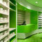 流行の薬学の飾り戸棚、多組合せに棚に置く緑の小売りの薬学 サプライヤー
