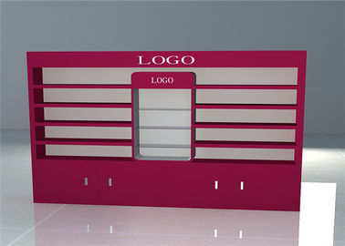 中国 ピンクの方法導かれたライトが付いている化粧品の店の家具/構造の表示ショーケース サプライヤー