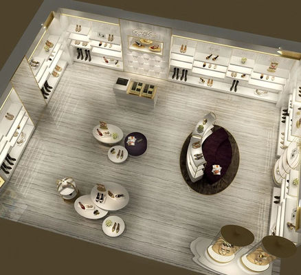 ブランドの店のための贅沢によってカスタマイズされる女性靴屋の表示棚のゴンドラ キャッシャー机