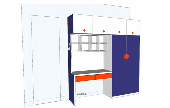 カスタマイズされた熱い販売の子供のワードローブの子供の寝室の貯蔵のワードローブの新しい設計木の戸棚のワードローブ
